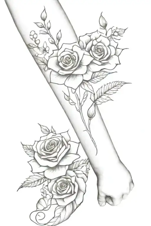 Books And Flowers Wrapping Around Arm Sleeve