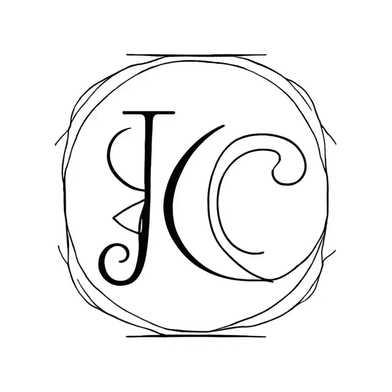 Butterfly Using Initials J And C In The Shape Inside