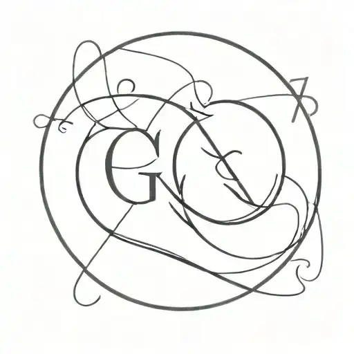 Fusion Between Initials G And J Linear Design For A Couple In Love