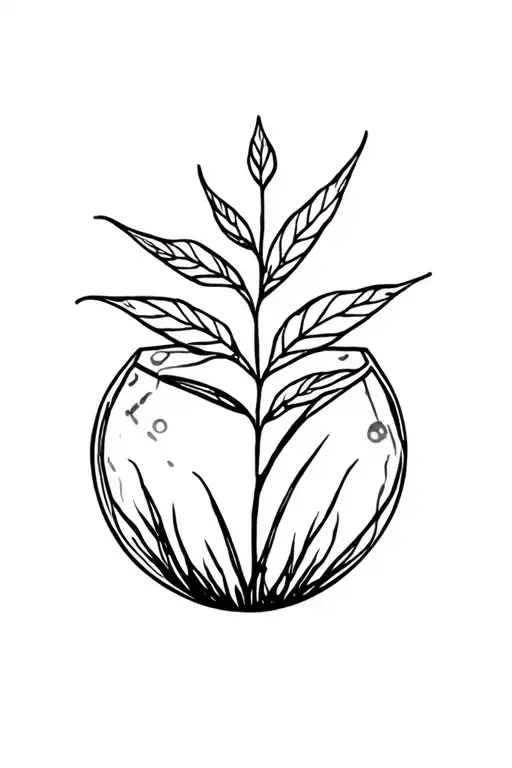 Plant Growing Around A Cristal