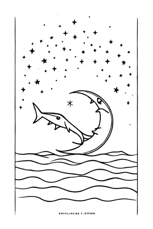 Shark Sun Moon And Stars Rising