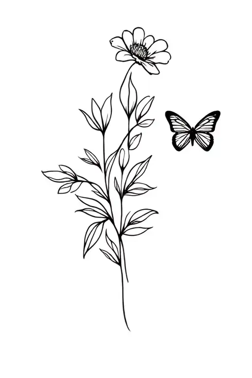 Flower And Butterfly