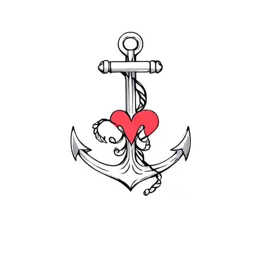 An Anchor With A Heart And Fleur De Lis On It