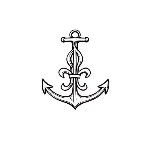 An Anchor With A Fleur De Lis On It