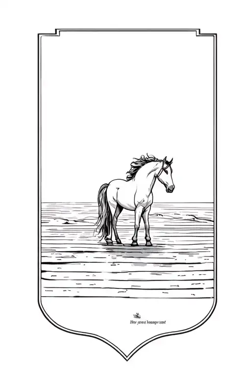 Horse With Sentence Under The Boardwalk