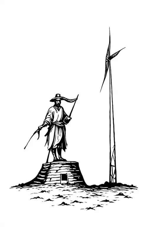 Don Quixote Wins Against The Windmill