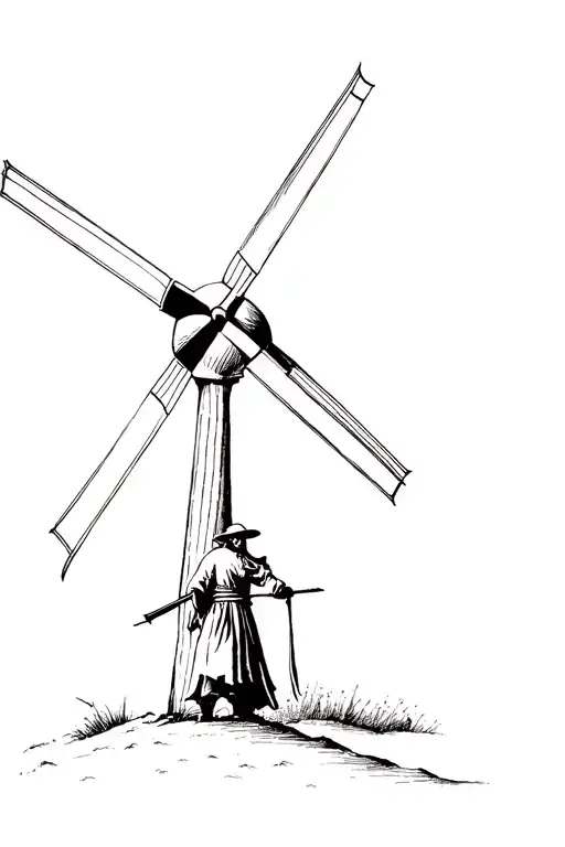 Don Quixote Wins Against The Windmill