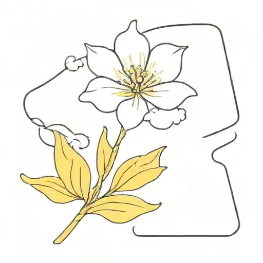 Yellow Flower With One Petal Flying To The Sky With Clouds