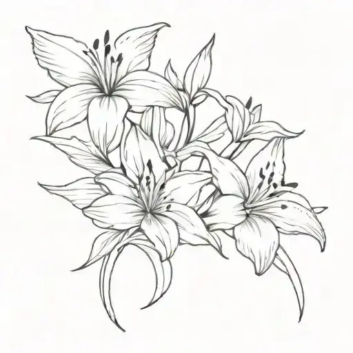 Angel Wings And Lily Flowers