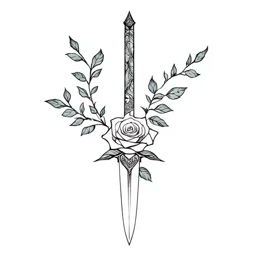 Sword And Rose Intertwined