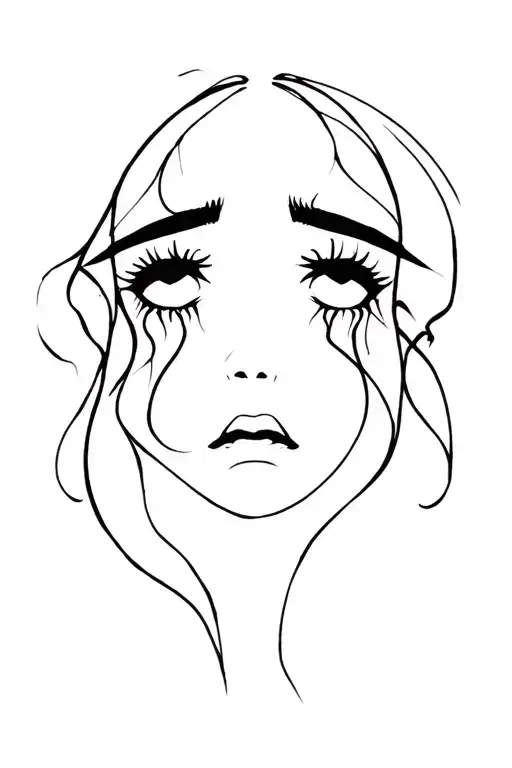 Crying Tattoo Design