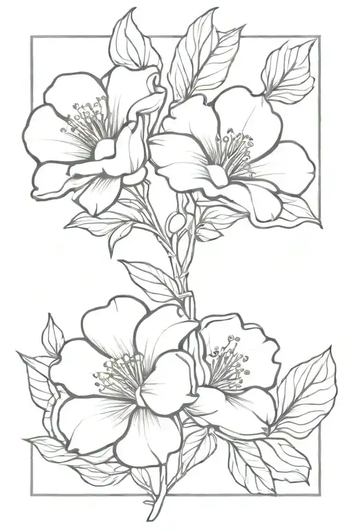 Honeysuckle Morning Glory Peony Flower Intertwined