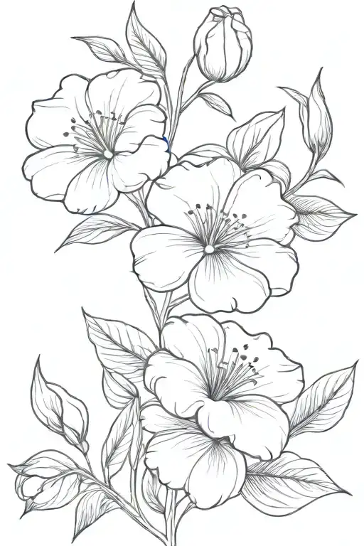 Honeysuckle Morning Glory Peony Flower Intertwined