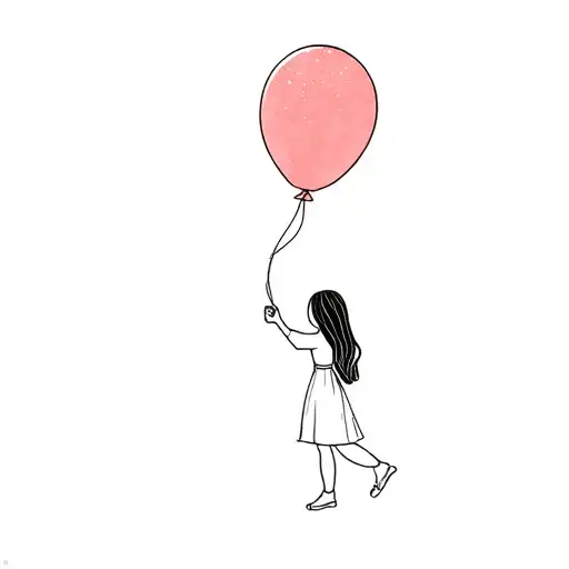 A Girl Holding A Balloon