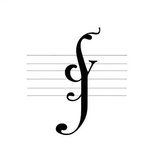 S And Y Letter Tattoo In Music Style Tattoo Design