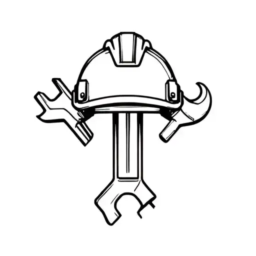 Mining Engineer Wrenches And Helmet