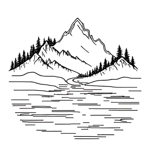 Lone Mountain And River