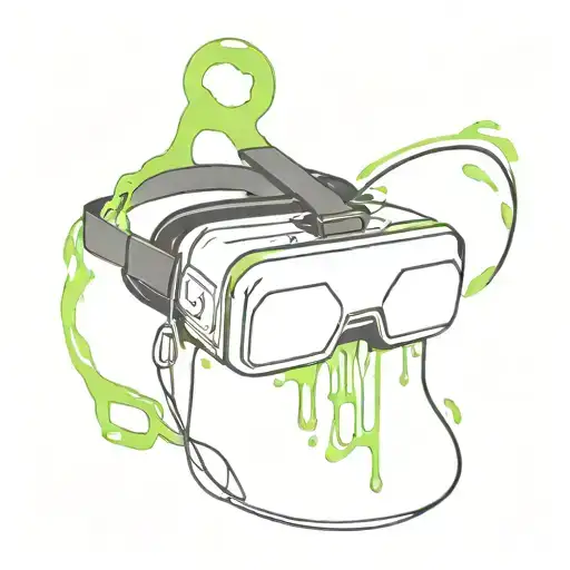 Black Vr Headset With Lime Green Slime Dripping