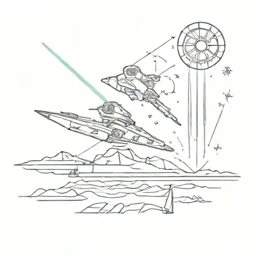 Star Wars Ships And Lightsaber