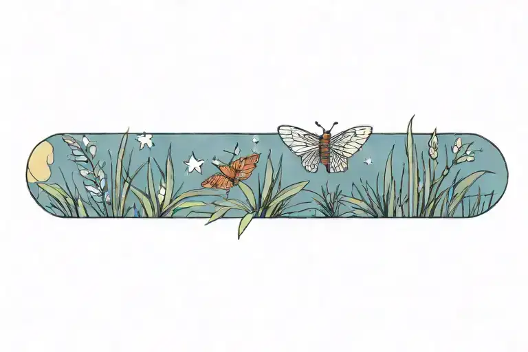 Moth And Grass And Moon And Water