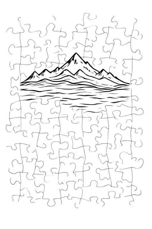Mountain Meets The Sea In Jigsaw Puzzle Piece