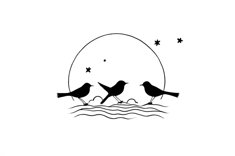 Three Little Birds And Rising Sun