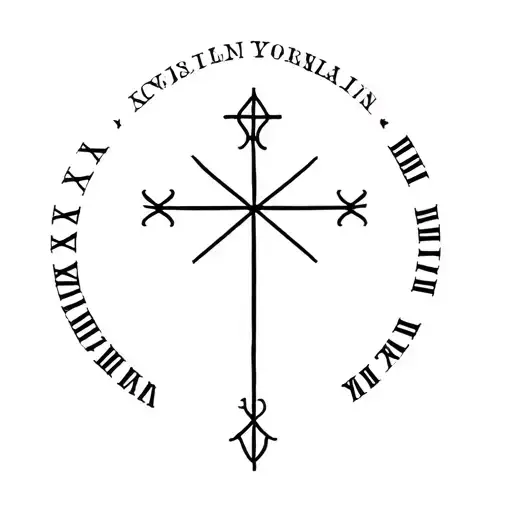 Cross With Roman Numerals Representing Important Dates