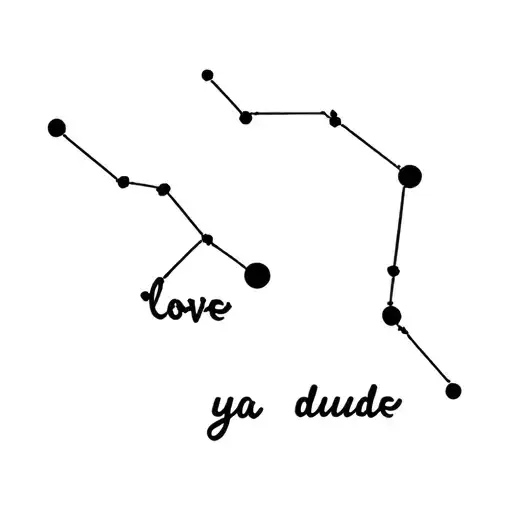 Constellations Of Gemini And Scorpio With The Words Love Ya Dude