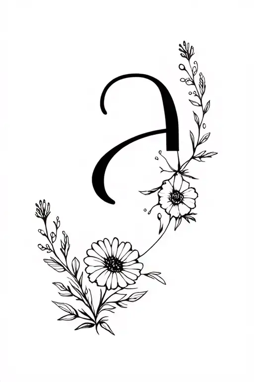 Lowercase G Incorporated With Wildflowers