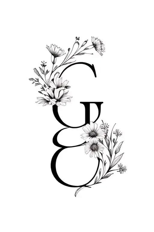Lowercase G Incorporated With Wildflowers