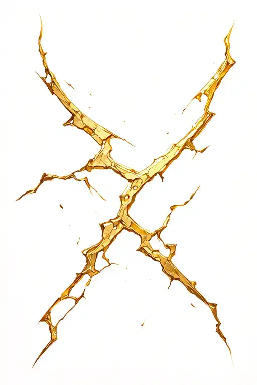 Broken Mechanism With Golden Kintsugi Cracks