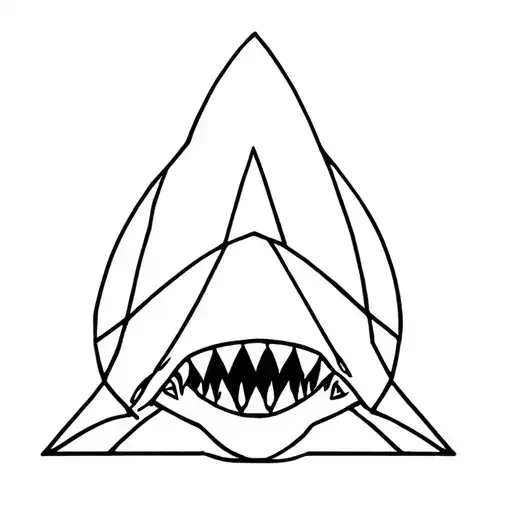 Shark Head And Fin Geometric Design Inspired