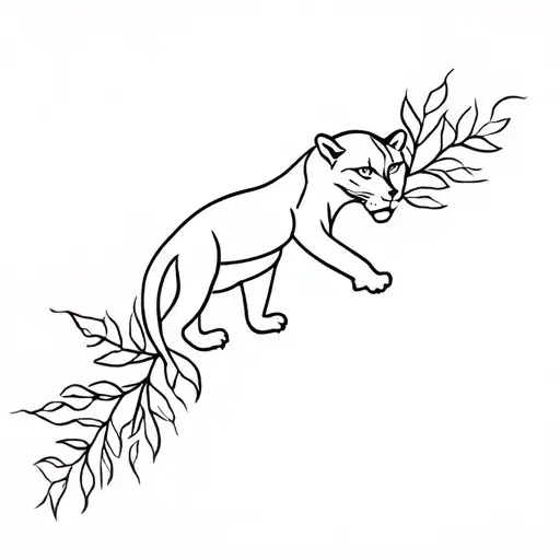 Panther And Leaves Forming