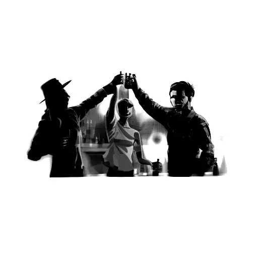 A Group Of People In A Bar