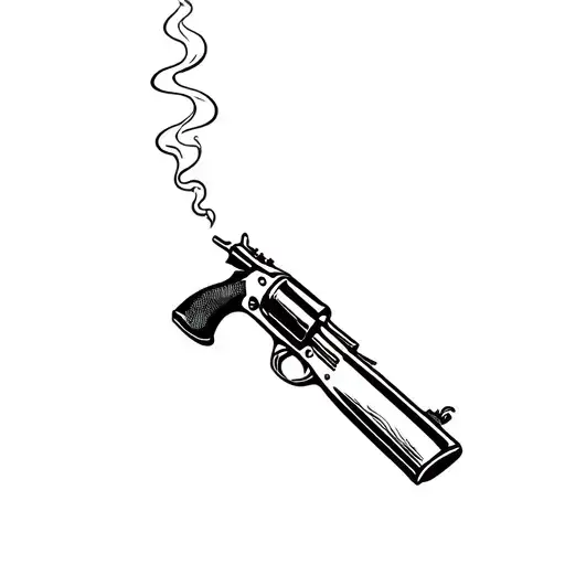 Baretta Of The Front With Smoke Coming Out Of The Barrel
