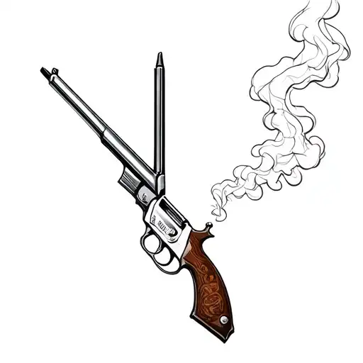 Baretta Of The Front With Smoke Comming Out Of The Barrel