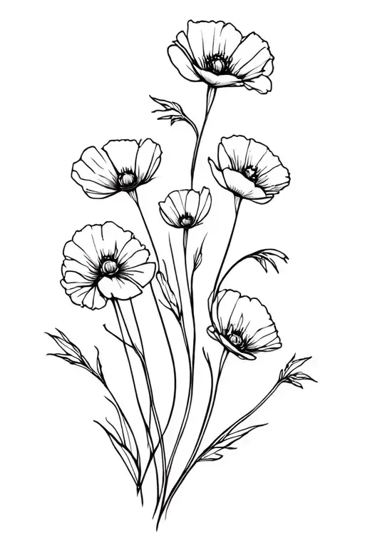 Poppy Flowers Intertwined