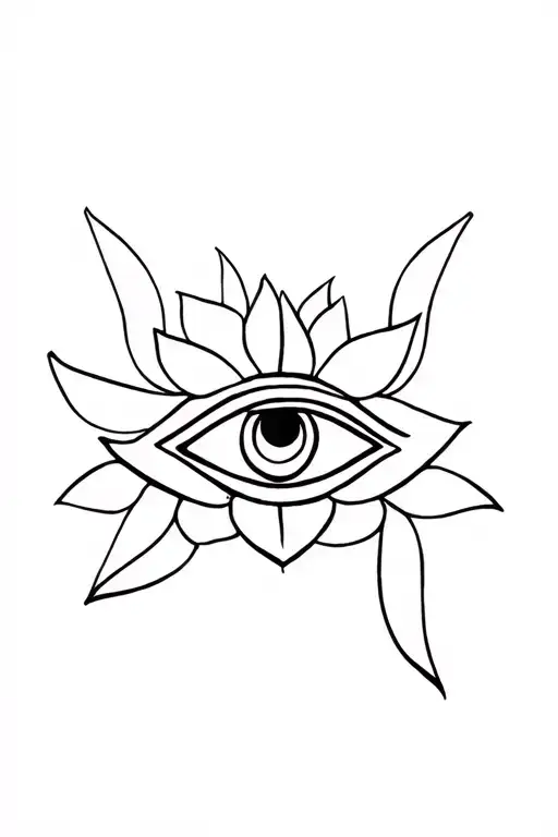 Eye Of Horus And Lotus Flower
