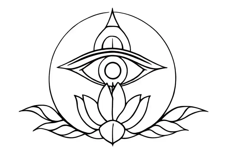 Eye Of Horus And Lotus Flower