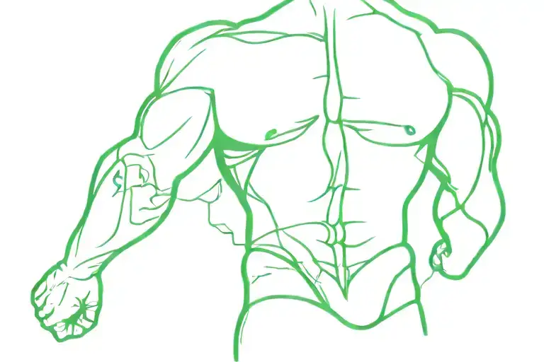 Green Muscle Showing Through My Broken Muscle