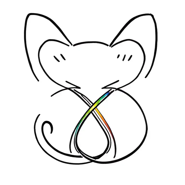 Cat Rainbow Infinity Symbol
