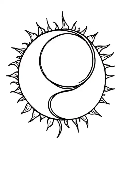 Sun And Moon Intertwined Symbolizing Eternal Love