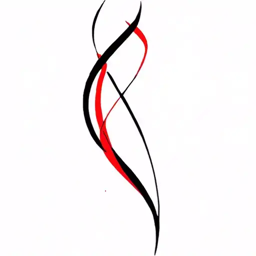 Black And Red Flowy Lines Forming