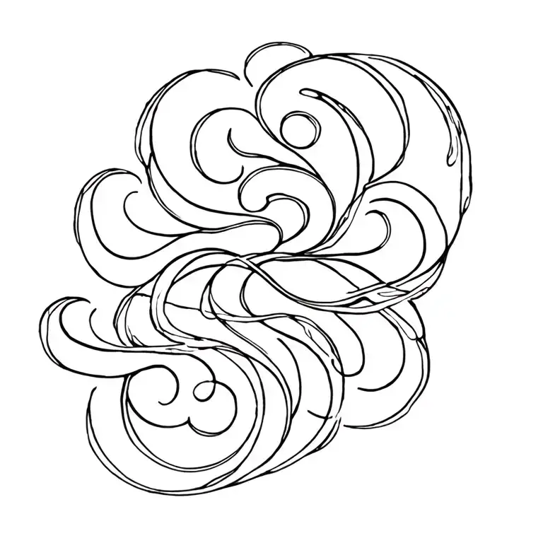 Hawaiian Pattern Swirl And Water Waves