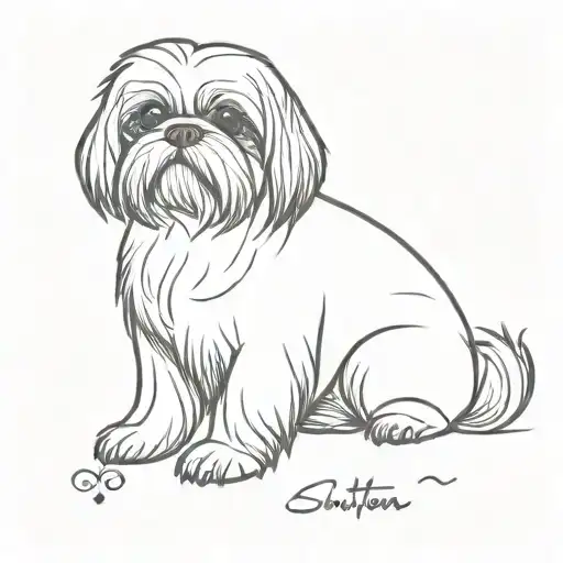 Shih Tzu Dog Sits