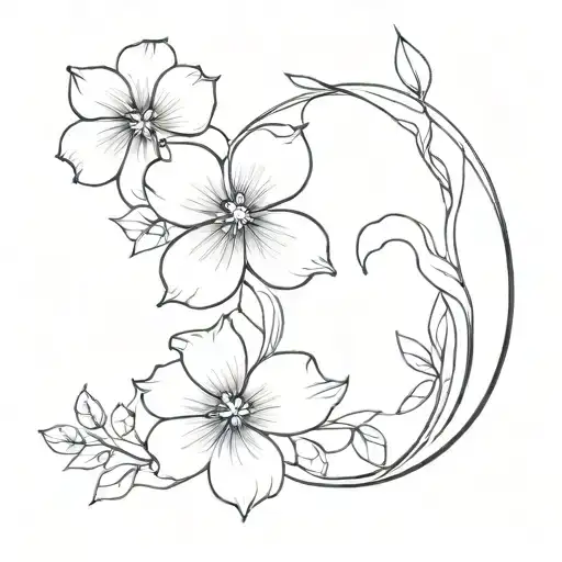 Camilla Flower Fine Line Flowing