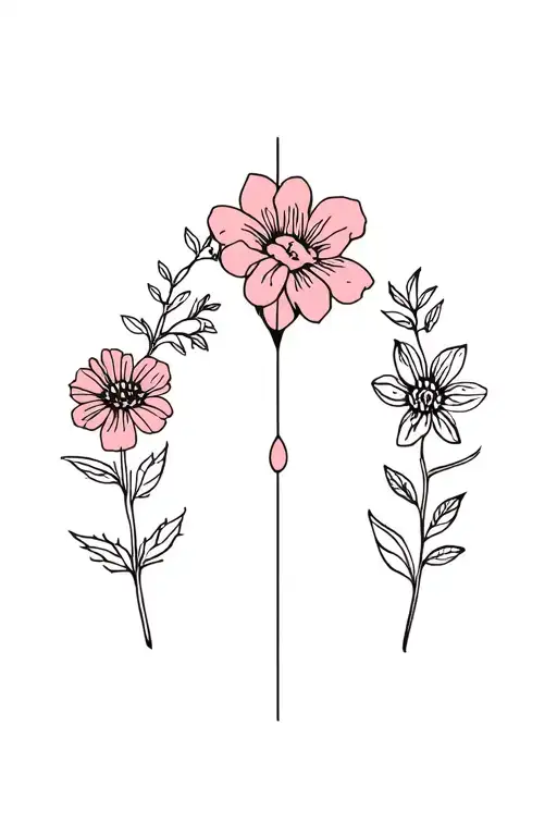 Feminism Symbol And Flowers