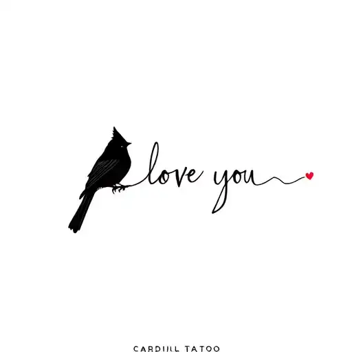 Love You And Cardinal Bird