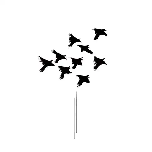 6 Birds Flying Together