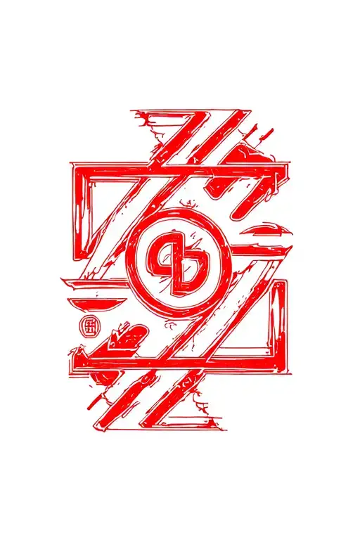 Kaizen Symbol In Red Font